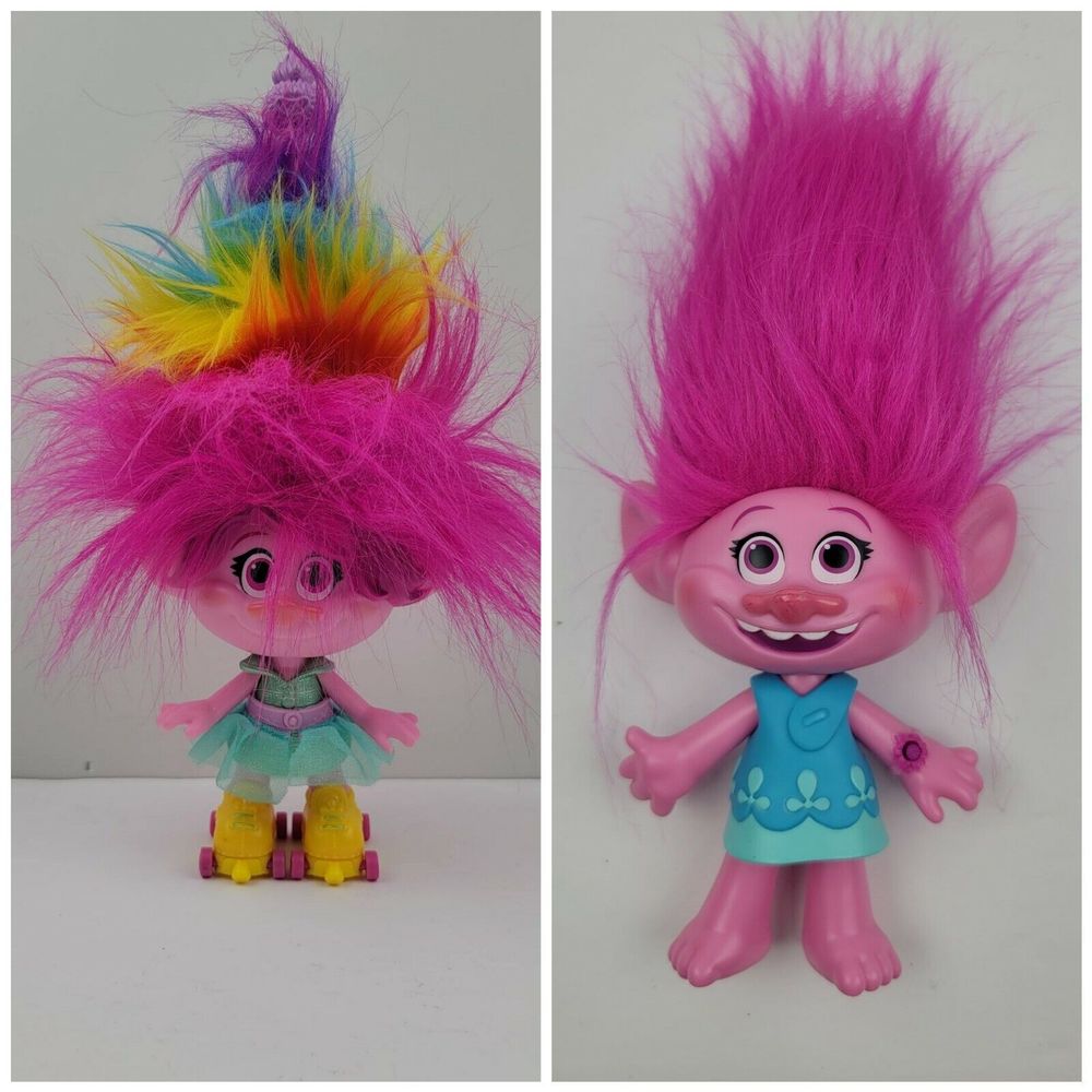 Troll 2 dolls Hasbro UK 11" tall Figure Doll Talks Sings 2016 & 2017